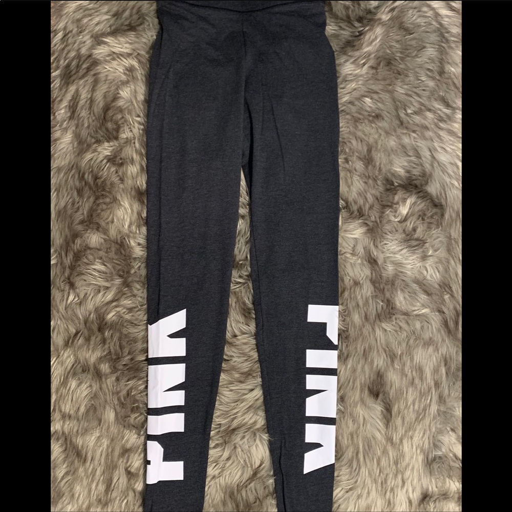 NWOT PINK cotton Leggings, Dark Grey